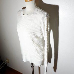 M) Michael Kors Thermal Knit Long Sleeve Hi/Low Pullover Sweater